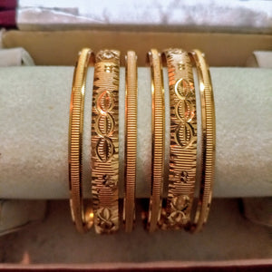 Artificial Jewelery.Indian Metal Gold Plated Atificial Bangles With Choorian Set